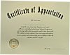 Certificate of Appreciation with Cover