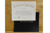 Certificate of Appreciation with Cover