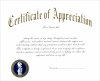 Certificate of Appreciation with Cover