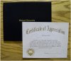 Certificate of Appreciation with Cover