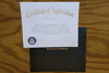 Certificate of Appreciation with Cover
