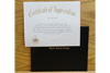 Certificate of Appreciation with Cover