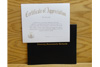 Certificate of Appreciation with Cover