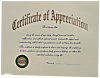Certificate of Appreciation with Cover