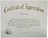 Certificate of Appreciation with Cover