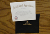 Certificate of Appreciation with Cover
