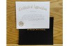 Certificate of Appreciation with Cover