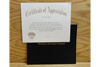 Certificate of Appreciation with Cover